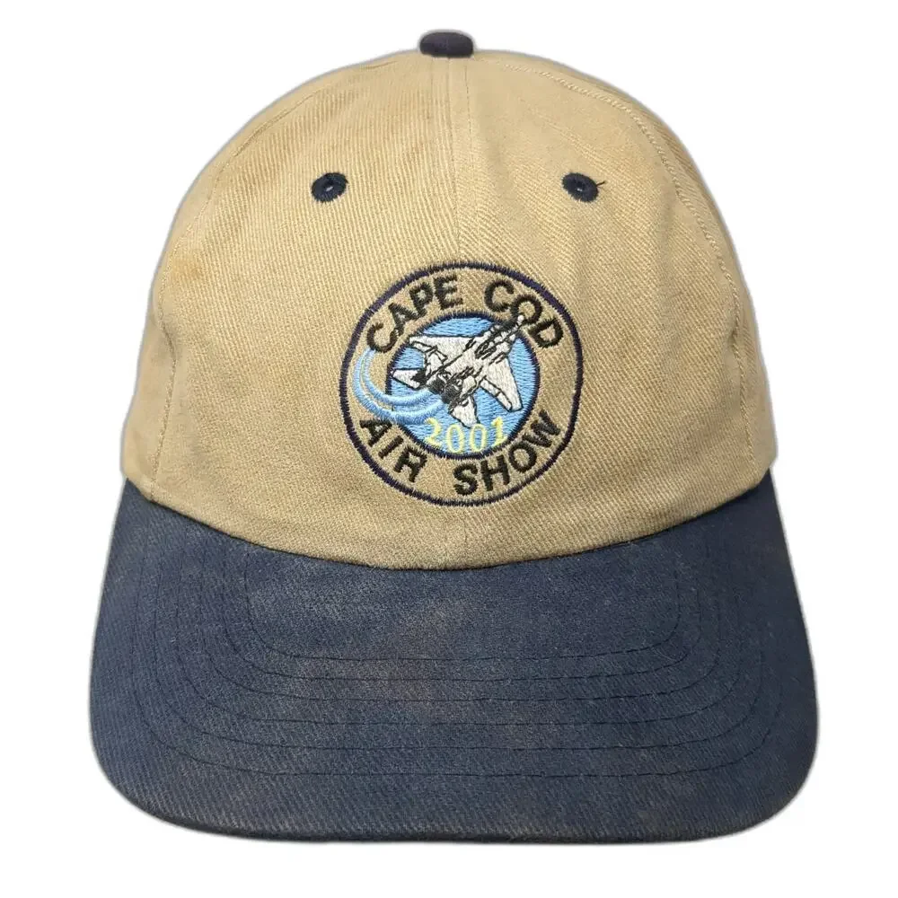 Falcon Baseball Cap Beige Blue One Size Cape Cod Air Show 2001 Jet Plane Hat